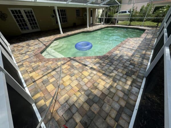 Pressure Washing Pool Deck Pavers